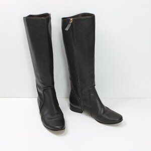 Diane‎ Von Furstenberg Flat Tall Riding Boots Zipper Brown Leather Women's 6.5 M